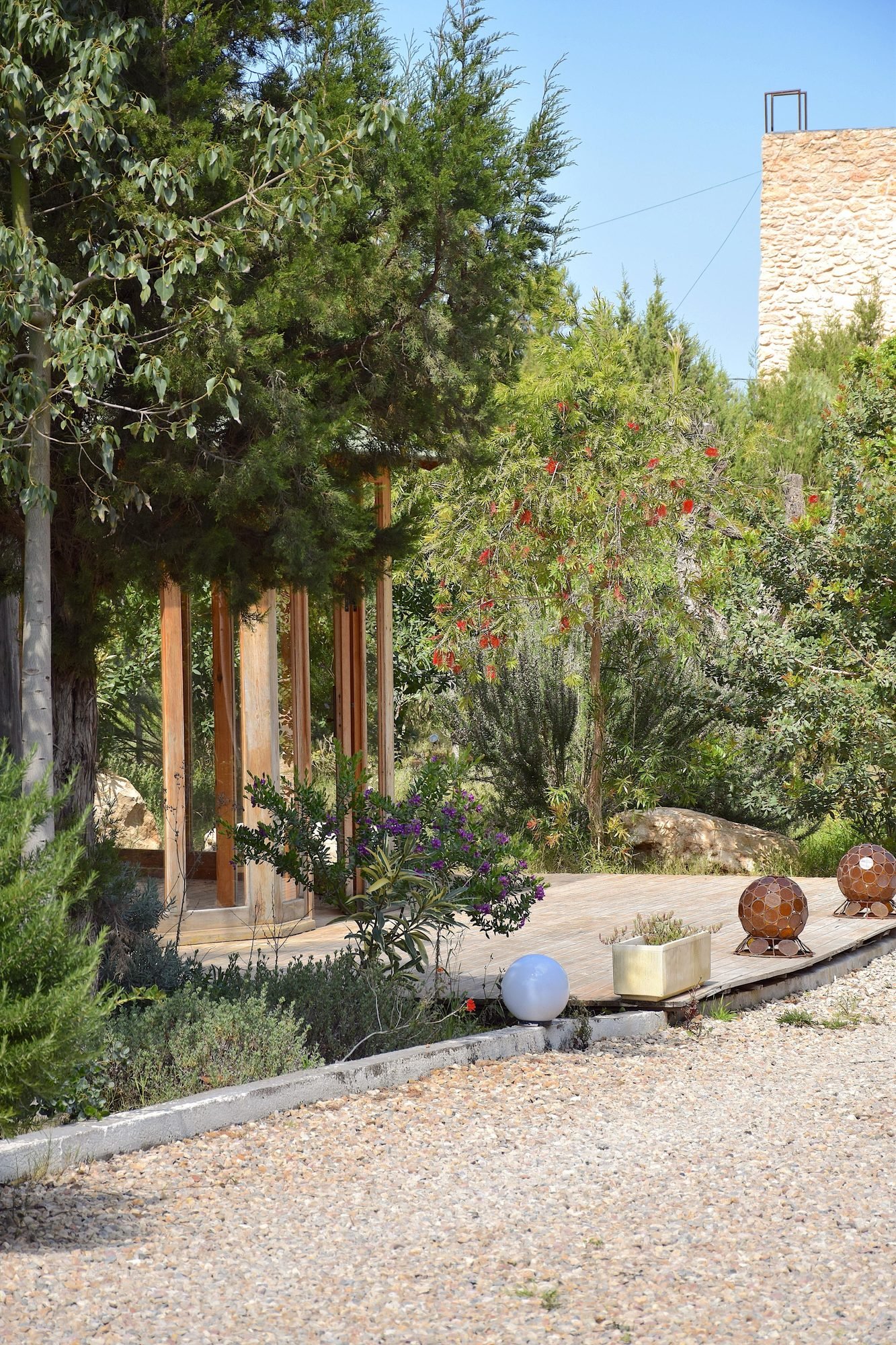 Jardin planté d'oliviers, de palmiers et d'arganiers